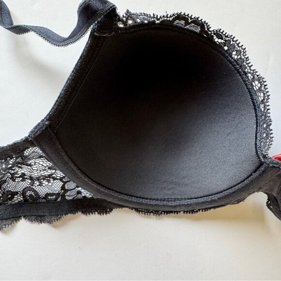 Victoria's Secret Bra Dream Angels Lined Demi Gray Pink Satin Silver Label 34C - Picture 9 of 10